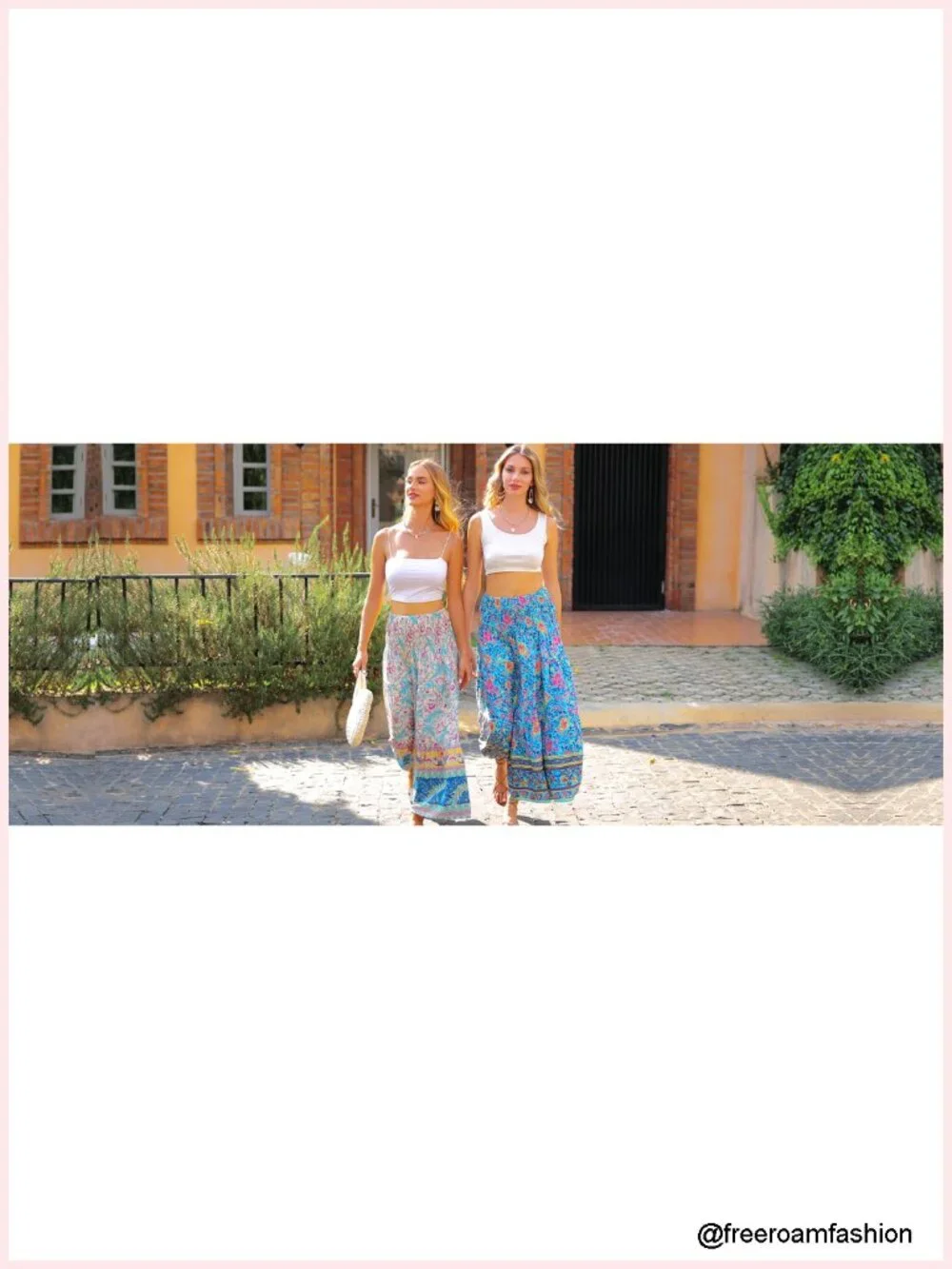 Boho Floral A-Line Maxi Skirt for Women 2026, Elastic High Waist, Summer Beach